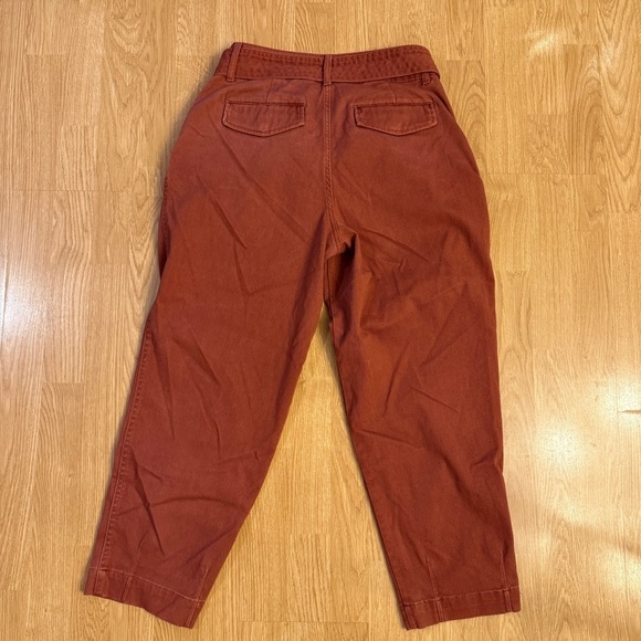A New Day Size 4 Pants- Rusty Red Brushed Cotton Pleated Ankle Pants - Picture 5 of 6